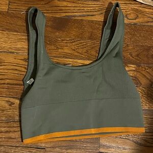 Outdoor Voices Olive and Orange Bra